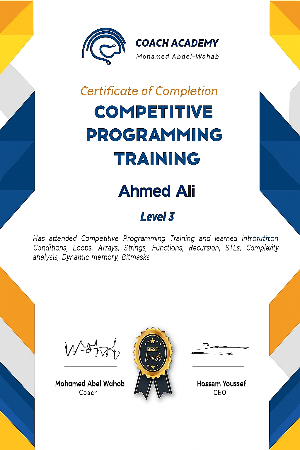 Problem Solving in C++ Certificate - Coach Academy